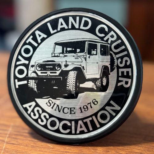 Toyota Land Cruiser Association Hitch Cover front view.